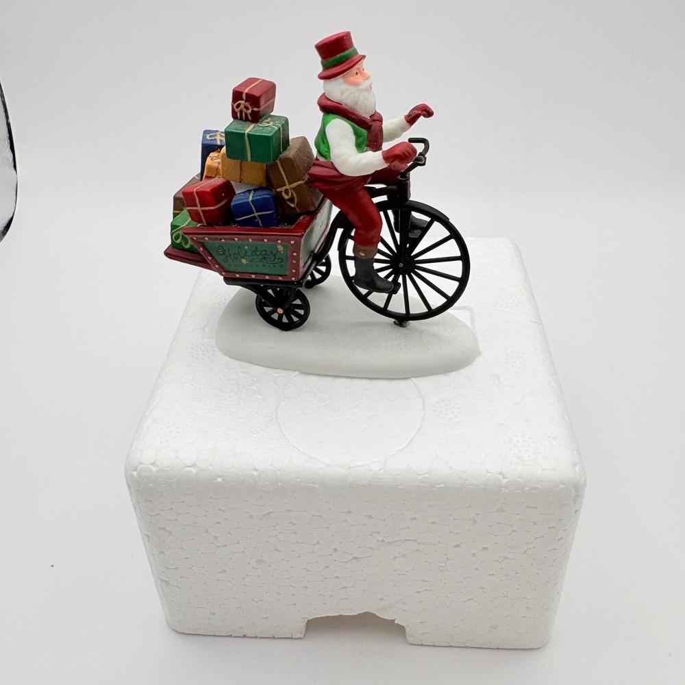 Department 56 Unisex OS Holiday Deliveries Santa Bicycle Figurine 56371 - Picture 1 of 6